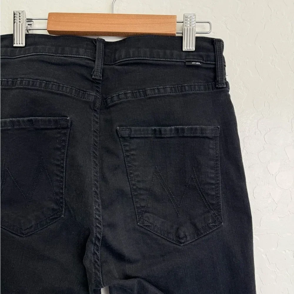 Mother High Wasted Rider Ankle Jeans 26 Not Guilty Black Stretch Denim - Picture 6 of 13
